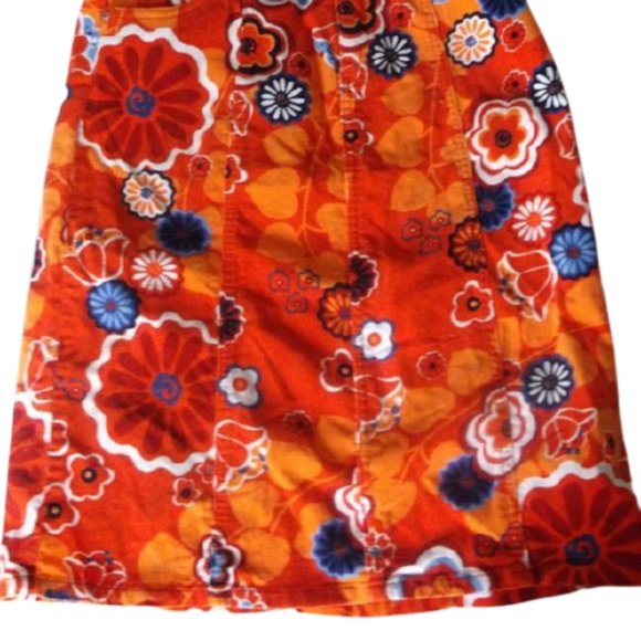 VINTAGE Children's Place Floral Corduroy Skirt Girl 14 - Picture 2 of 2